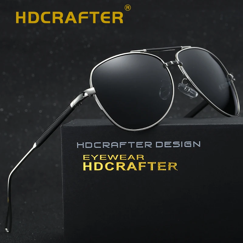 HDCRAFTER Солнцезащитные очки Мужские Ретро винтажные Поляризованные Очки Пилот uv400