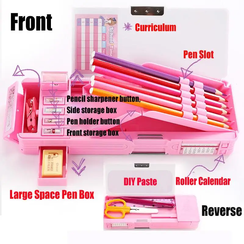 Пластиковые Мультяшные модные канцелярские принадлежности многофункциональная