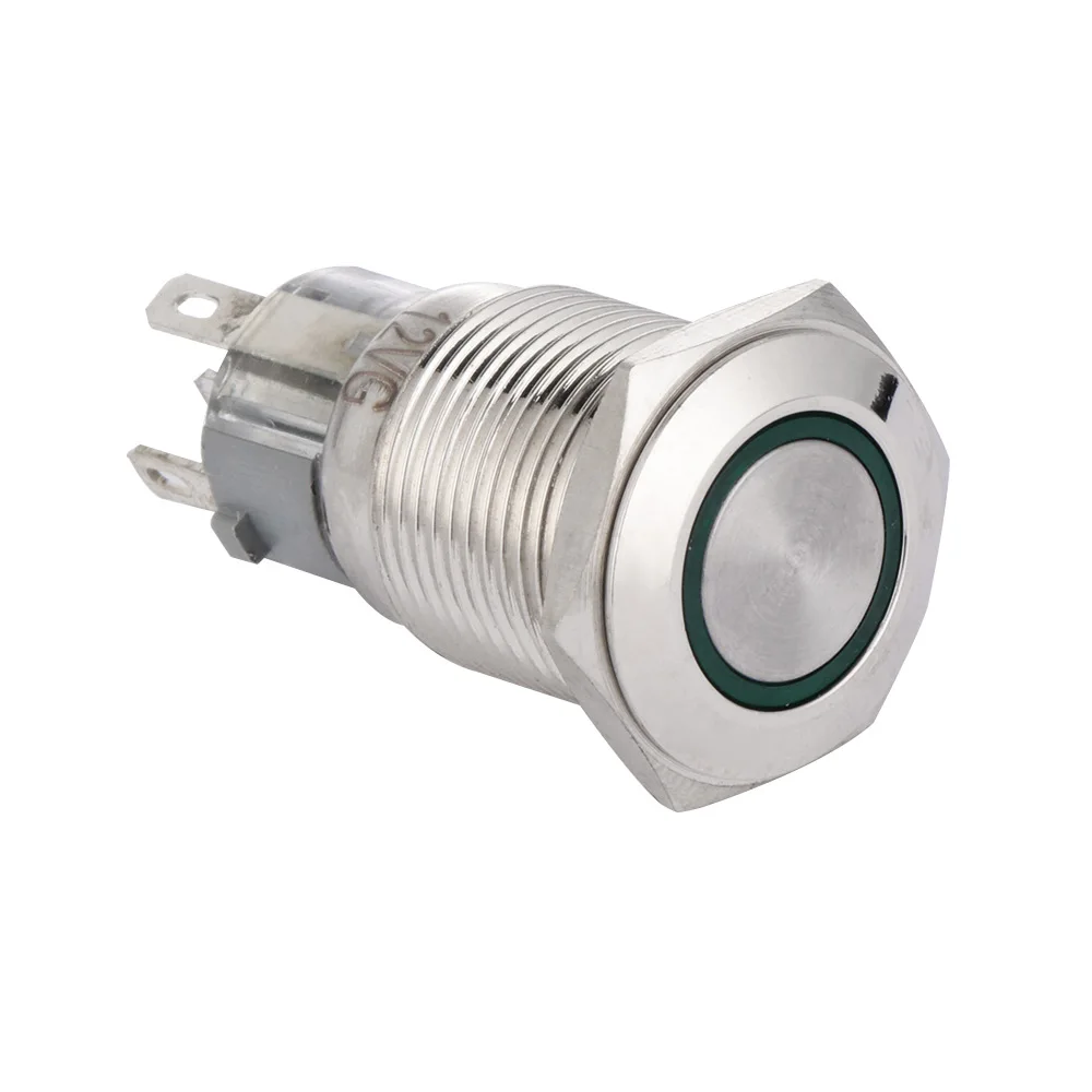 16 мм водонепроницаемый кнопочный переключатель кольцевой светодиодный