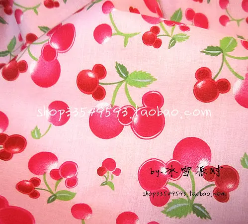 Хлопчатобумажная Поплиновая ткань с принтом вишневая мышь 50x140 см|cotton poplin fabric|poplin