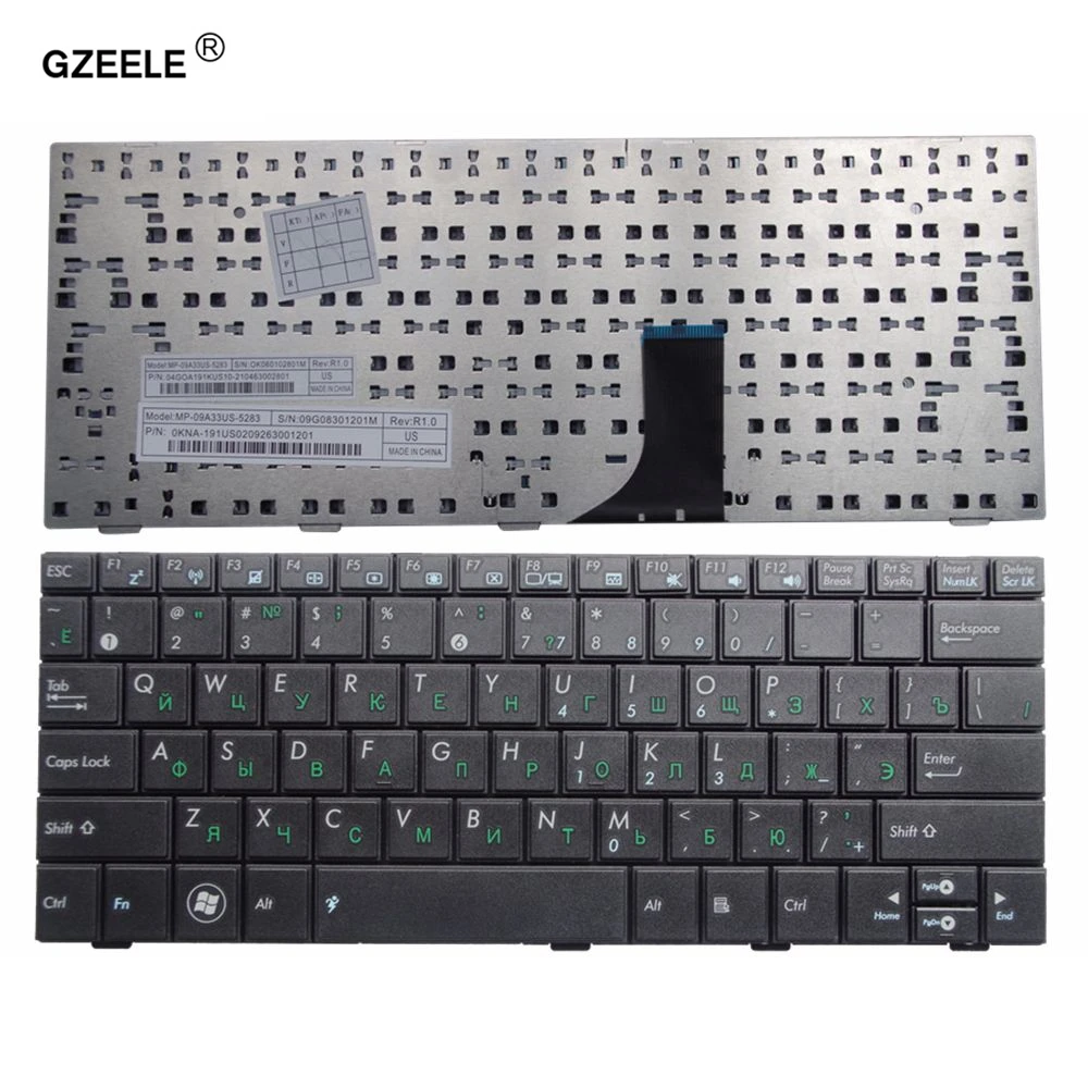 

GZEELE Keyboard for ASUS EEEPC EEE PC 1005 1005HD 1005HA 1001 1001H 1005H 1008 1008H 1008HA 1001HA RU Black 9J.N1Q82.10R russian