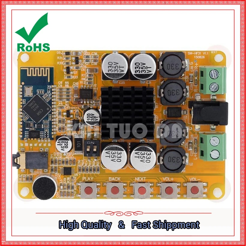 TDA7492 Bluetooth-совместимая Плата усилителя мощности 4 0 2*50 Вт Цифровой усилитель
