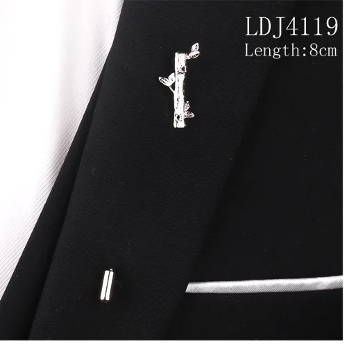 LDJ4119 Новая Серебристая булавка для одежды для Для мужчин Для женщин классический метр Зажимы для галстука Сплав Зажим для галстука костюмы булавка для галстука, воротника с украшением в виде кристаллов Бизнес Corbatas - Окраска металла: LDJ4119