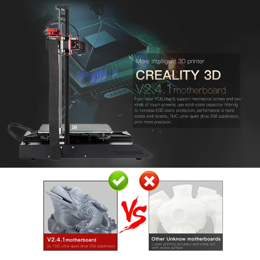 CREALITY 3D CR-10S Pro Автоматическое выравнивание Сенсор принтер 4,3 дюймов сенсорный экран ЖК-дисплей возобновить печать нити обнаружение с функцией MeanWell Мощность