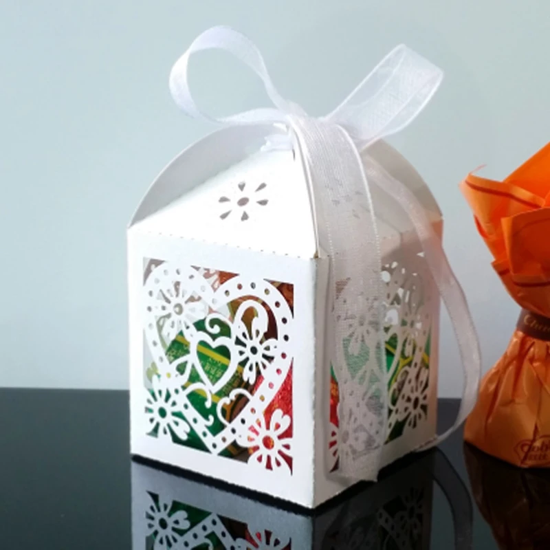 100 шт./компл. любовь сердце полые перевозки сувениры подарок коробка сладостей с