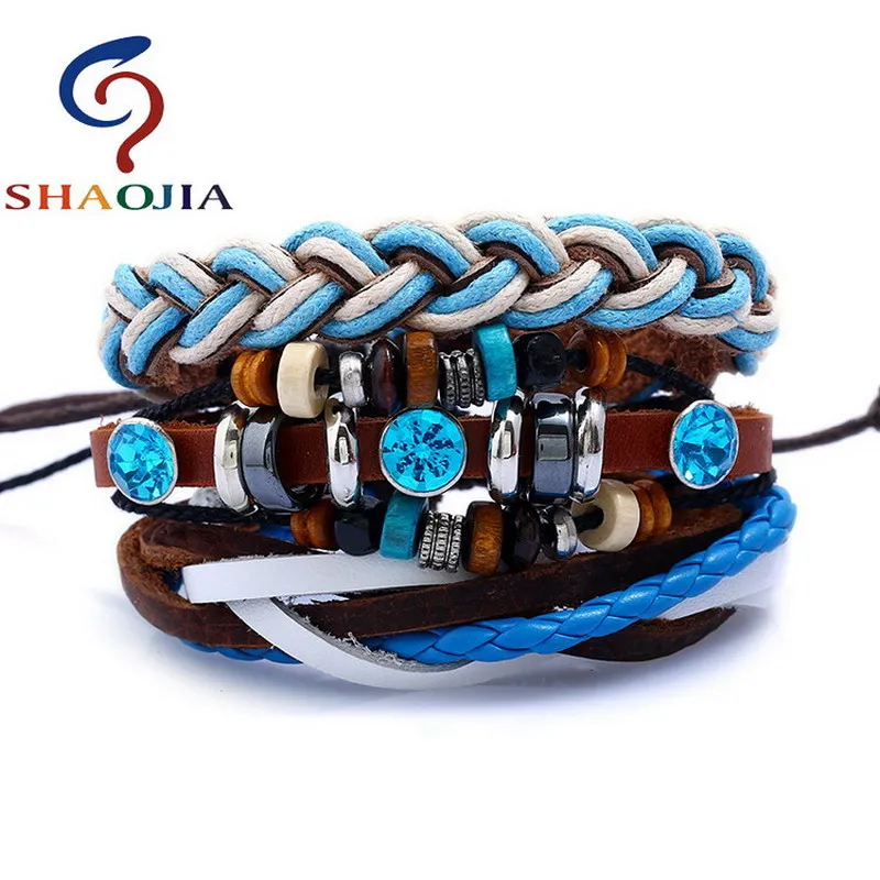 SHAOJIA Модные DIY Многослойные плетеные кожаные геометрические женские