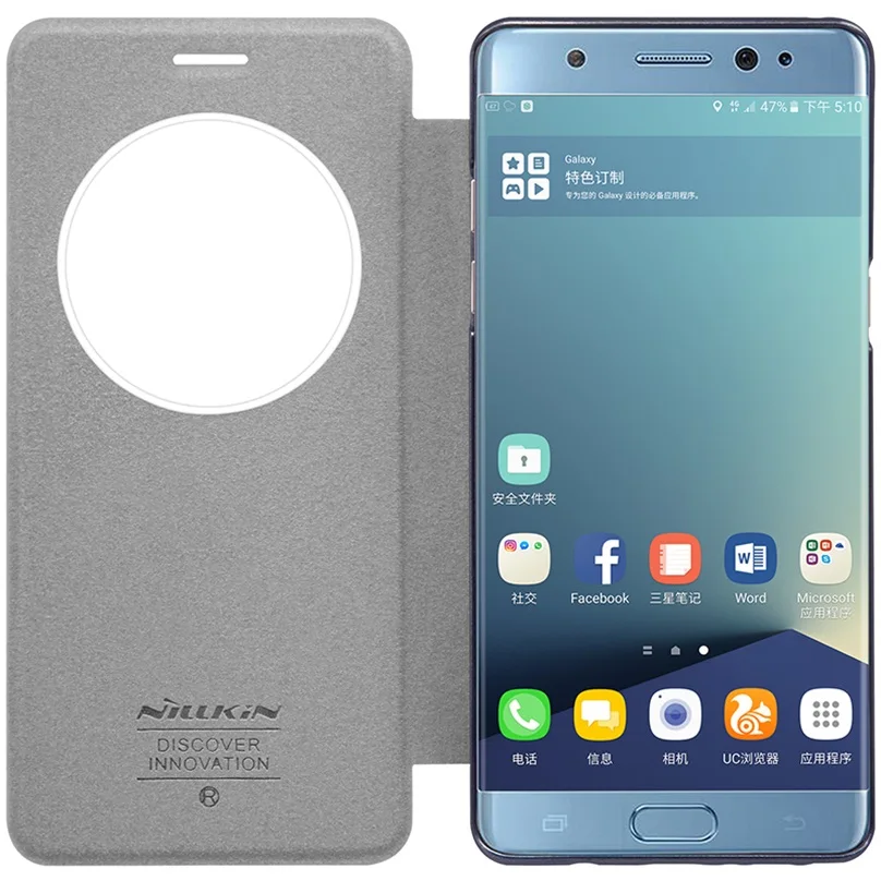 Для samsung Galaxy Note FE(Fan Edition) чехол Nillkin Sparkle супер тонкий PU кожаный флип-чехол для samsung Note FE Smart Wake Up