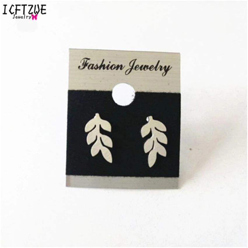 DIANSHANGKAITUOZHE Gold Silver Vintage Leaf Stud Earrings for Women Men Bijoux Stainless Steel Brincos De Festa Trendy Jewelry|stud earrings|stud