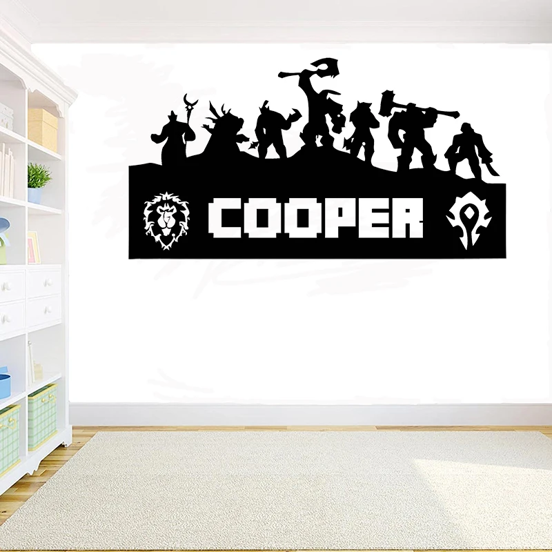 Индивидуальное Имя геймера виниловая наклейка на стену игра X-box Ps4 контроллер