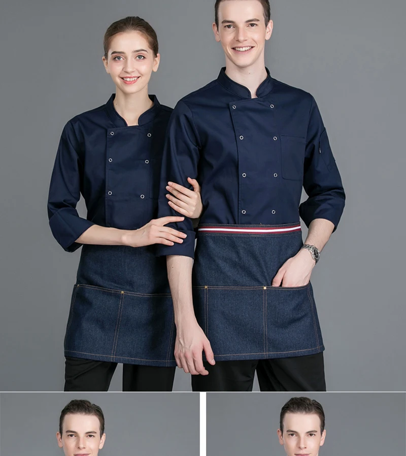 Мужская куртка с длинным рукавом для шеф-повара, пальто для суши, шеф-повара, официантки, официанта, ресторана, кухни, пекарни, кофеин, рабочая форма для мужчин и женщин