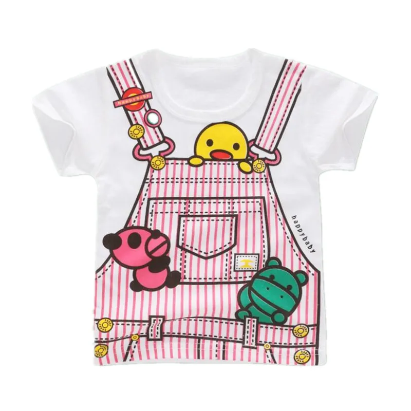 Детская футболка Новинка лета 2019 Мультяшные футболки с коротким рукавом для