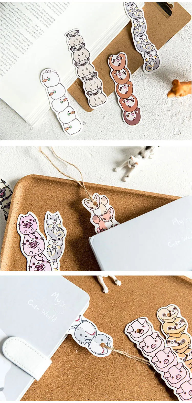 30 шт./кор. круглые маленькие животные Kawaii Студенческие закладки Канцтовары подарок реалистичные мультфильм закладки для офиса школьные поставки