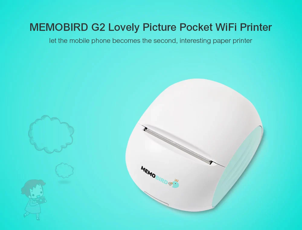 G2 Wifi портативный Bluetooth печать штрих-кодов Беспроводной Карманный Компактный термопринтер электронный компьютер офис для MEMOBIRD