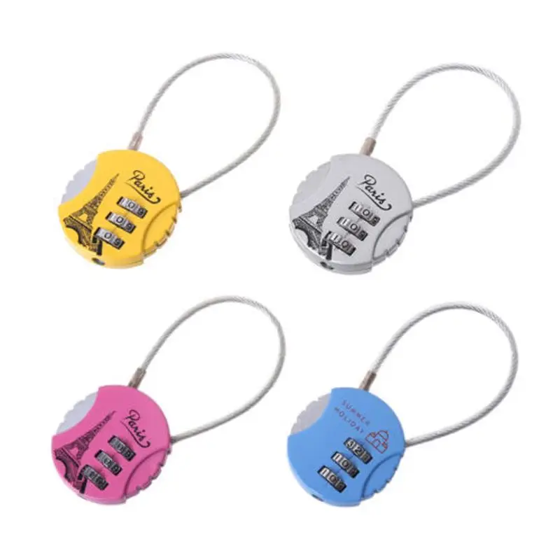 

63HC Travel Security Padlock Mini 3 Digit Password Locks Set Your Own Combination Lock Locker Anti-theft Locks Rustproof