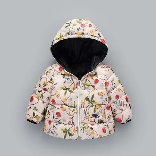 Flower Benemaker/Новинка года; зимние хлопковые куртки для девочек и мальчиков; одежда для детей; плотные пальто; комбинезоны с капюшоном; Верхняя одежда для детей; JH104 - Цвет: Flower