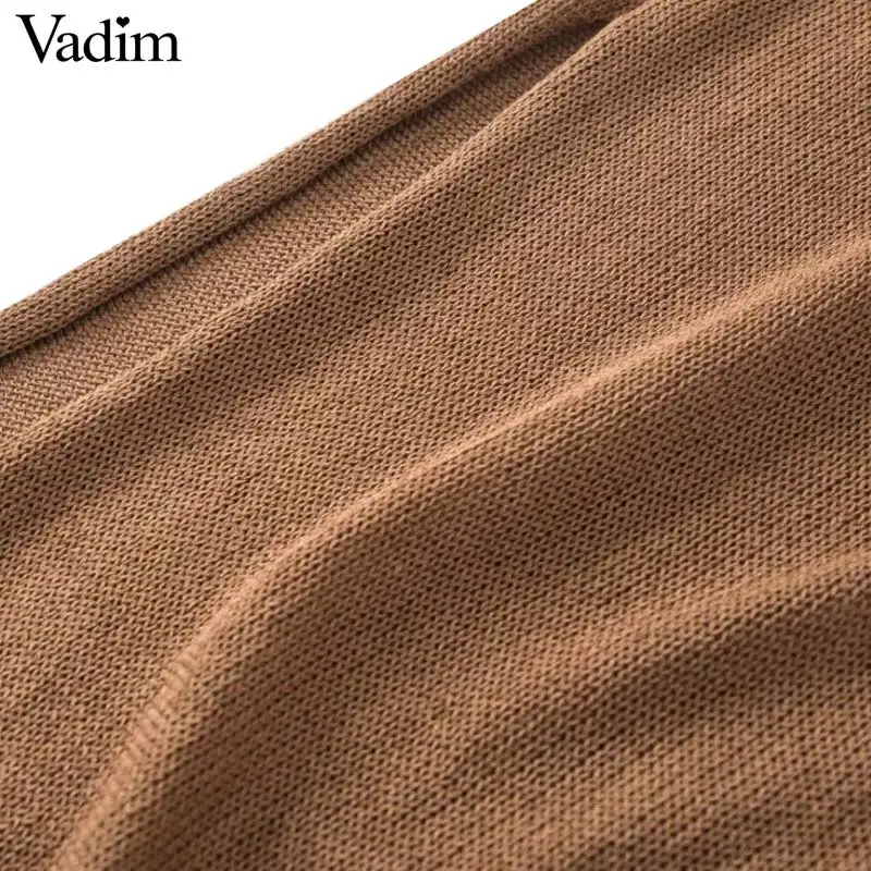 Женские винтажные брюки Vadim однотонные вязаные с эластичной талией в европейском