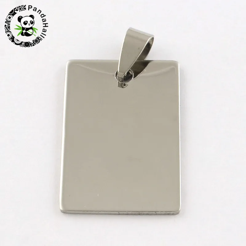 201 прямоугольник из нержавеющей стали овальный незаполненный штамповальный ярлык подвески для ювелирных изделий ожерелье Изготовление DIY из нержавеющей стали цветовое отверстие: 3 мм