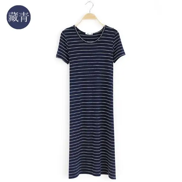 striped3 Fdfklak, новинка, женская ночная рубашка большого размера, ночная рубашка с коротким рукавом, ночная рубашка, летняя ночная рубашка, женская ночная рубашка, платья для сна - Цвет: striped3