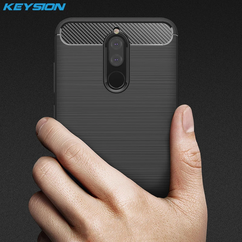 KEYSION Case for Huawei Nova 2i Honor 9i Mate 10 Lite G10 Carbon Fiber Soft TPU Silicone Brushed Back cover Maimang 6 |