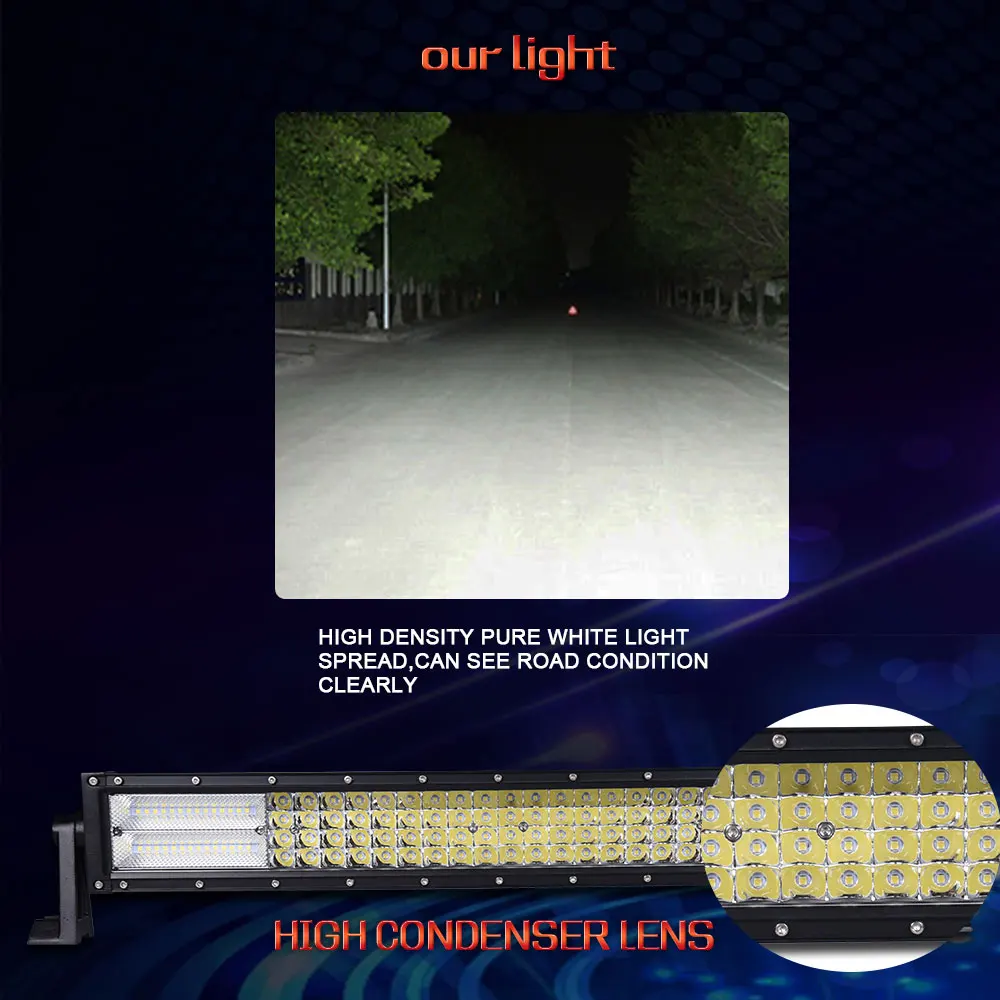 

4 Rows 22 inch Curved LED Light Bar LED Work Light LED Bar for Car Tractor Offroad Truck 4x4 4WD for ATV SUV 12V 24V