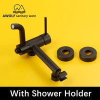shower mixer tap hot and cold shower system wall mounted black color valve mixer bathroom bathtub faucet basin faucet ah3003