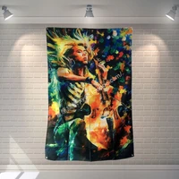cello rock band poster scrolls bar cafes restaurant home decor banners oil painting hanging art waterproof cloth decoration