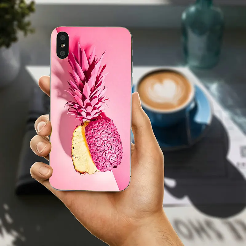 Soft TPU Silicone Mobile Phone Cases for iPhone X 8 7 Plus 6 6S 5 5S SE 5C 4S Shell Bags Back Cover Capa Pineapple On Pink | Мобильные
