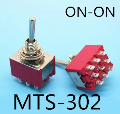 MTS-302 6 мм 3Pin 6Pin 9Pin кулисный переключатель включения-ВКЛ/ВКЛ-ВЫКЛ-на тумблер MTS-102/103/202/203/402/403 - Цвет: MTS-302
