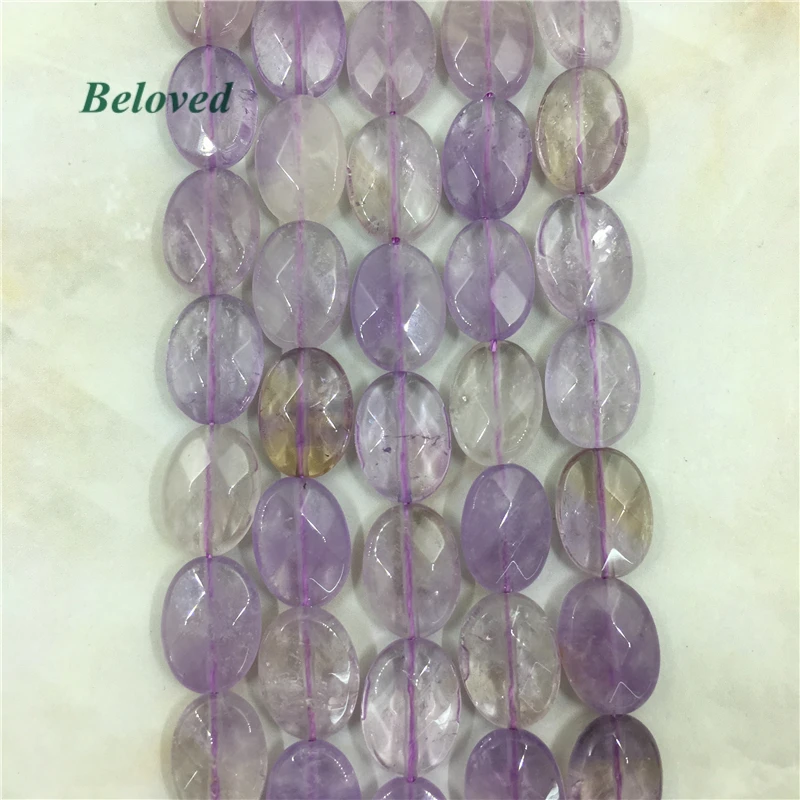 

Oval Faceted Druzy Amethysts Slice Loose Beads, Natural Purple Crystal Quartz Slab Necklace Making Spacer Findings, BG18068