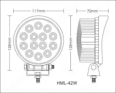4 5 inch42W светодиодный рабочий свет 10V ~ 30V DC для вождения внедорожника лодки