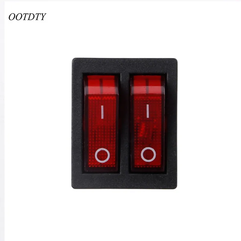 OOTDTY двойной катер кулисный переключатель 6 Pin ВКЛ ВЫКЛ с зеленым красным светом 20A