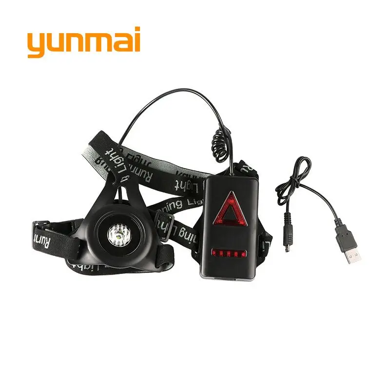 Фонарь для ночного бега 2018 года с водонепроницаемостью, красным и белым предупреждающим светом на груди, зарядкой через USB, подходит для велосипедных прогулок и бега, фонари безопасности.