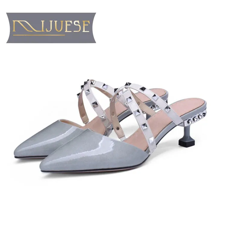 MLJUESE/женские шлепанцы из мягкой коровьей кожи в римском стиле с острым носком