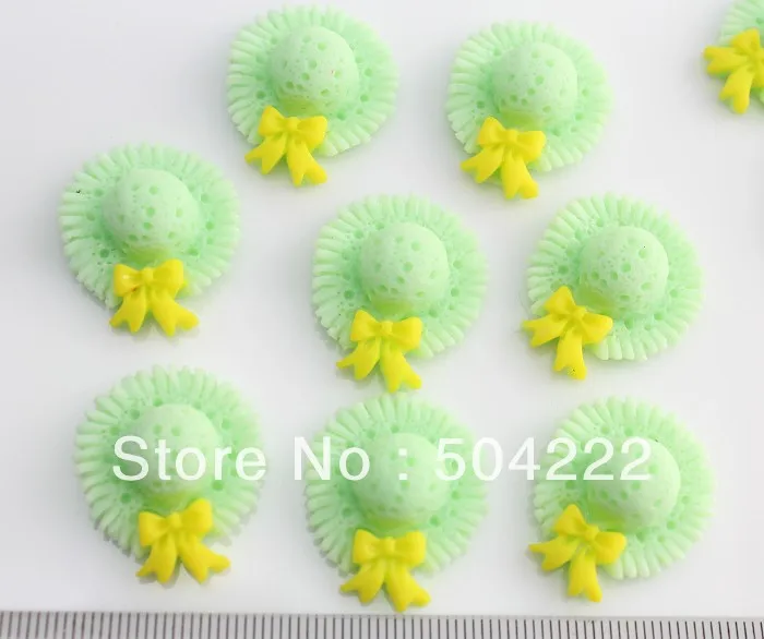 100 шт. кавайная бледно-зеленая Пляжная Шляпа От Солнца каучуковая Цветочная Камея