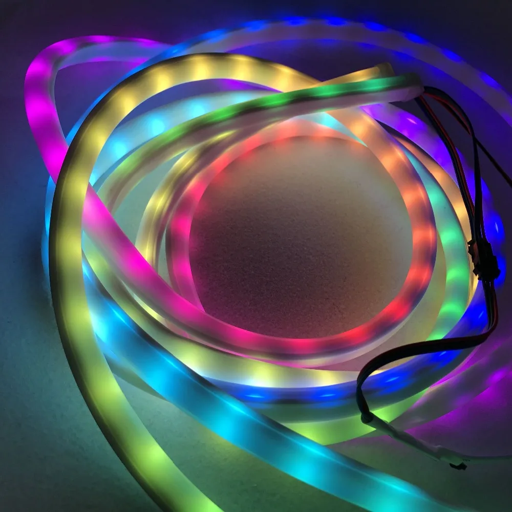 5 м 30 светодиодный s/m DC5V WS2813 RGB Адресуемых Светодиодный неон полосы пикселей, водонепроницаемый в силиконовой трубке, со светодиодной подсветкой из 30 пикс./м; из водонепроницаемого материала в молочная труба