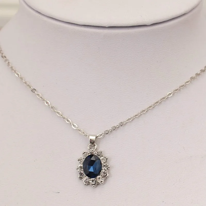 Модные Ювелирные наборы с голубыми кристаллами роскошные Винтажные изделия для