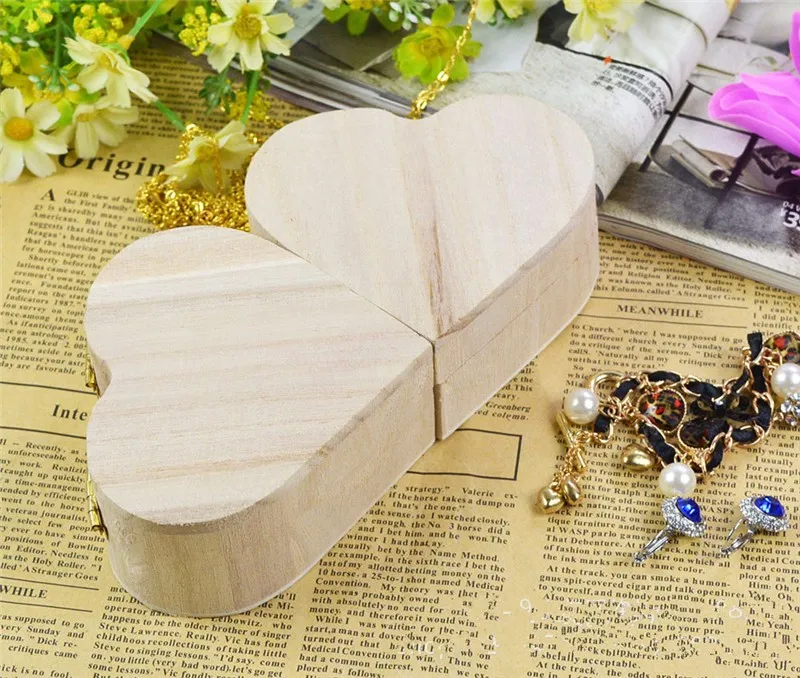 Модные деревянные футляры для переноски DIY красивая коробка ювелирных изделий в