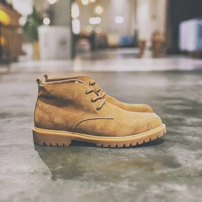 Shoes Boots Men's 2018 New Retro Thick Bottom Tide Leather British Short Fall Leisure High Help Tool | Обувь