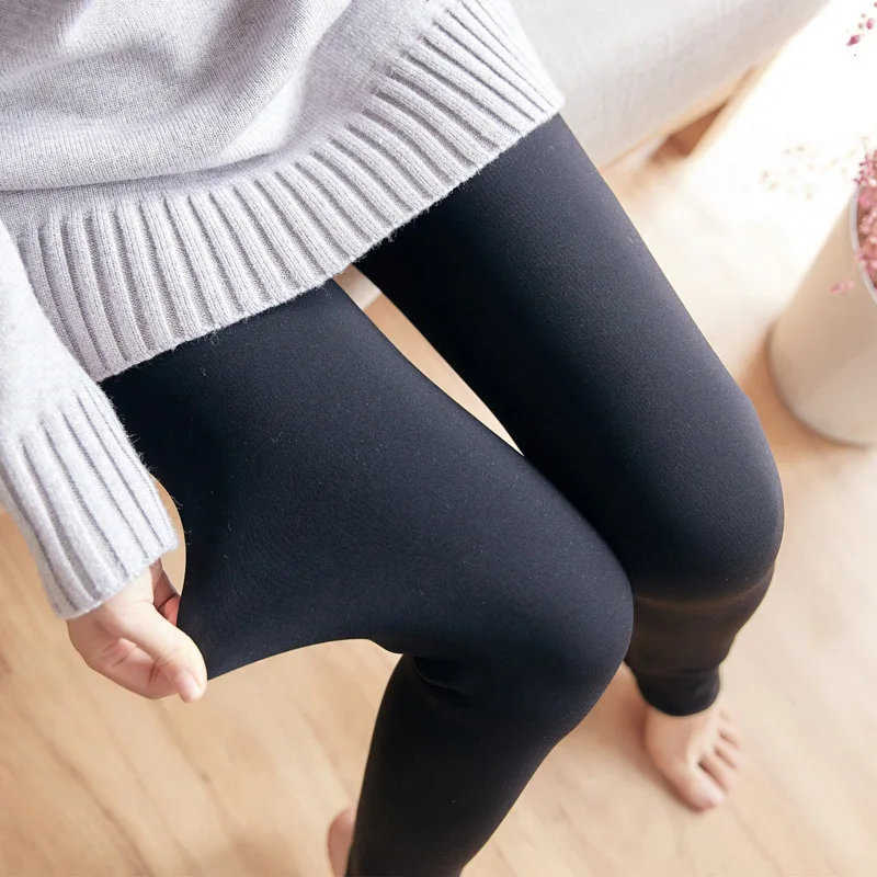 black 750 г Супер Теплый Толщина леггинсы Underpant Для женщин Зима плюс Бархатные леггинсы тонкий кашемир утолщение женские леггинсы - Цвет: black