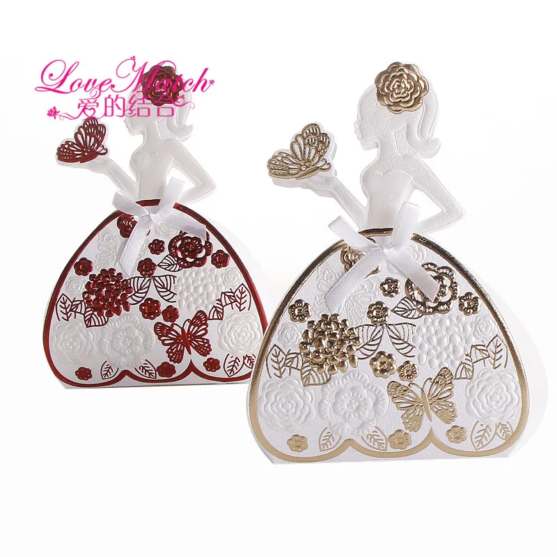 Love Match 25 шт. Свадебная коробка Бабочка и коробка для конфет с цветами свадебные украшения стола вечерние принадлежности