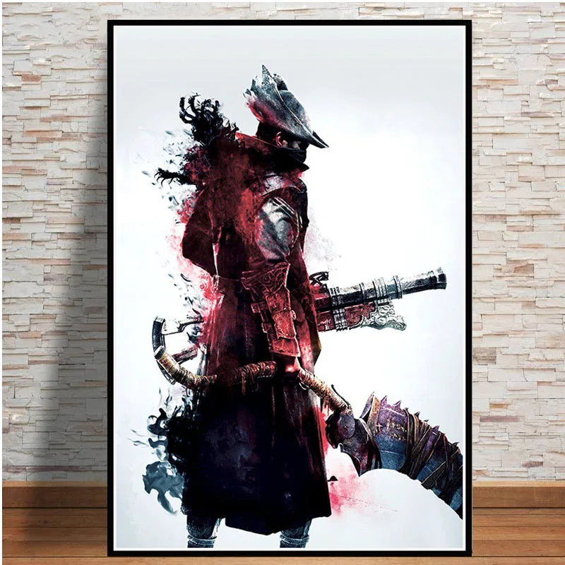 0003 Игра Bloodborne Hunter Горячая видео игра Аниме бой художественный постер Картина Настенная картина домашний декор плакаты и принты - Цвет: 0003