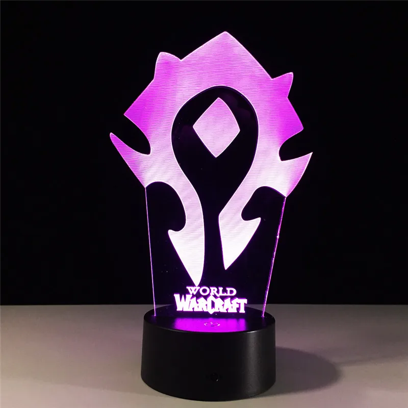 3D LED ночной светильник Orc Tribal Signs Action Figure 7 цветов Touch Optical Illusion Table Lamp Home Decoration.