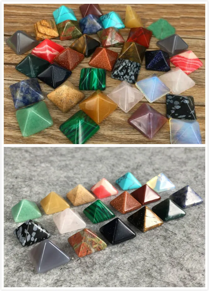 7Pcs/Pack Chakra Pyramid Stone Set Crystal Healing Best Gift Multi-color | Дом и сад