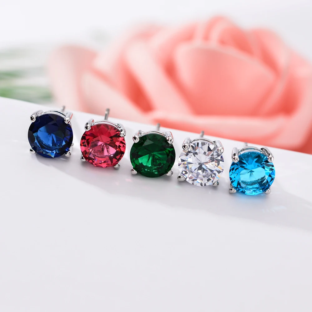 В Корейском стиле Модные круглые циркониевые серьги популярные ювелирные