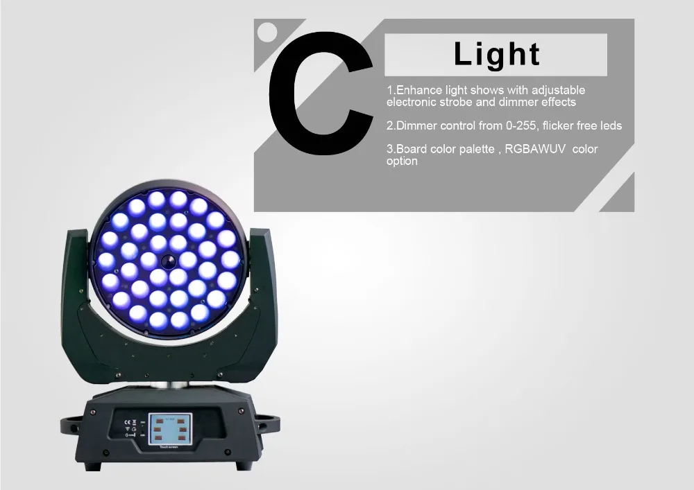 Сценический светильник-36*18 Вт 6в1 RGBAW UV ZOOM DMX светодиодный светильник с подвижной головкой для мытья с 2в1 F светильник чехол