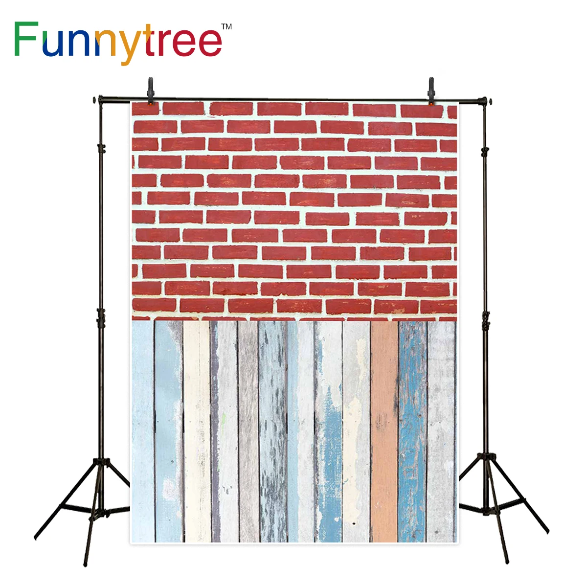 Funnytree photography backdrops Red wall Green wooden floor vintage Stitching background photocall fotografia studio funds | Электроника