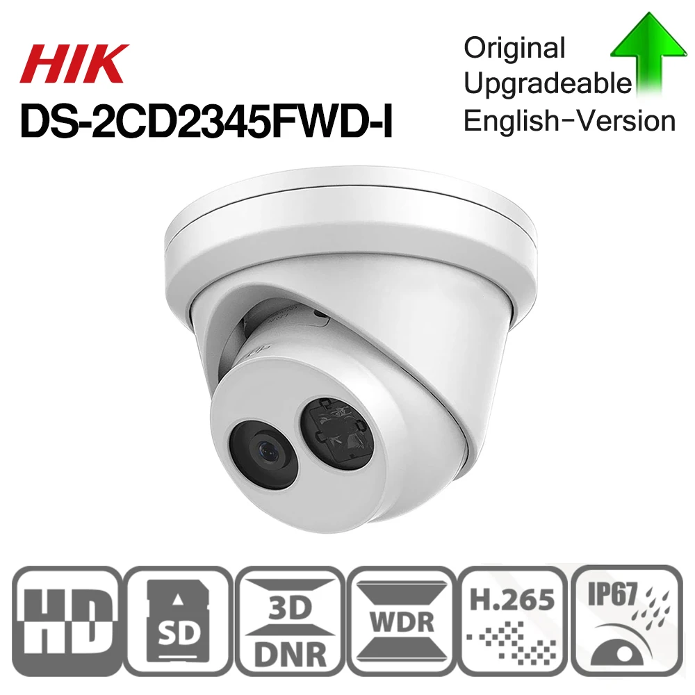 HIKVISION H.265 камера DS-2CD2345FWD-I 4MP ИК фиксированная револьверная сетевая камера мини купольная ip-камера слот для sd-карты распознавание лица