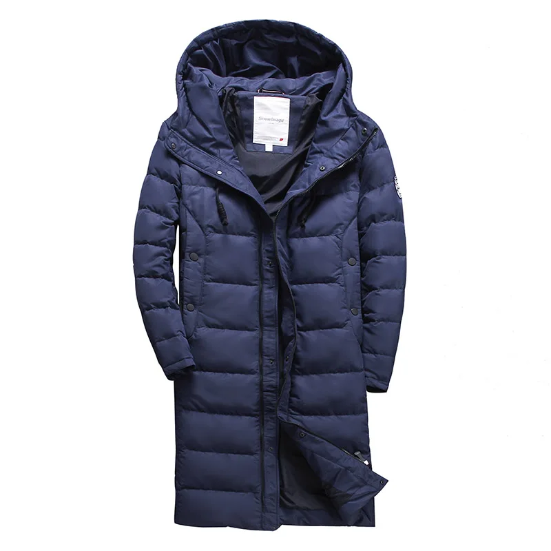 

European brand Snowimage 2021 -40 degree warm winter down jacket men hoodies 120CM Long Thick windbreaker coat size 46-54 705A