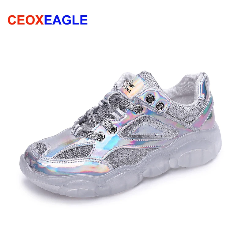 Женские кроссовки на платформе с прозрачной подошвой Весенняя повседневная