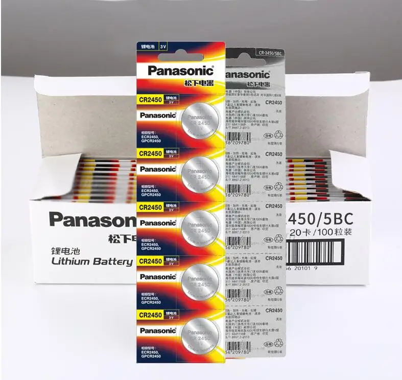 5 шт./лот Новый аккумулятор для Panasonic 3 в Литиевые кнопочные батареи CR2450 DL2450 BR2450 LM2450